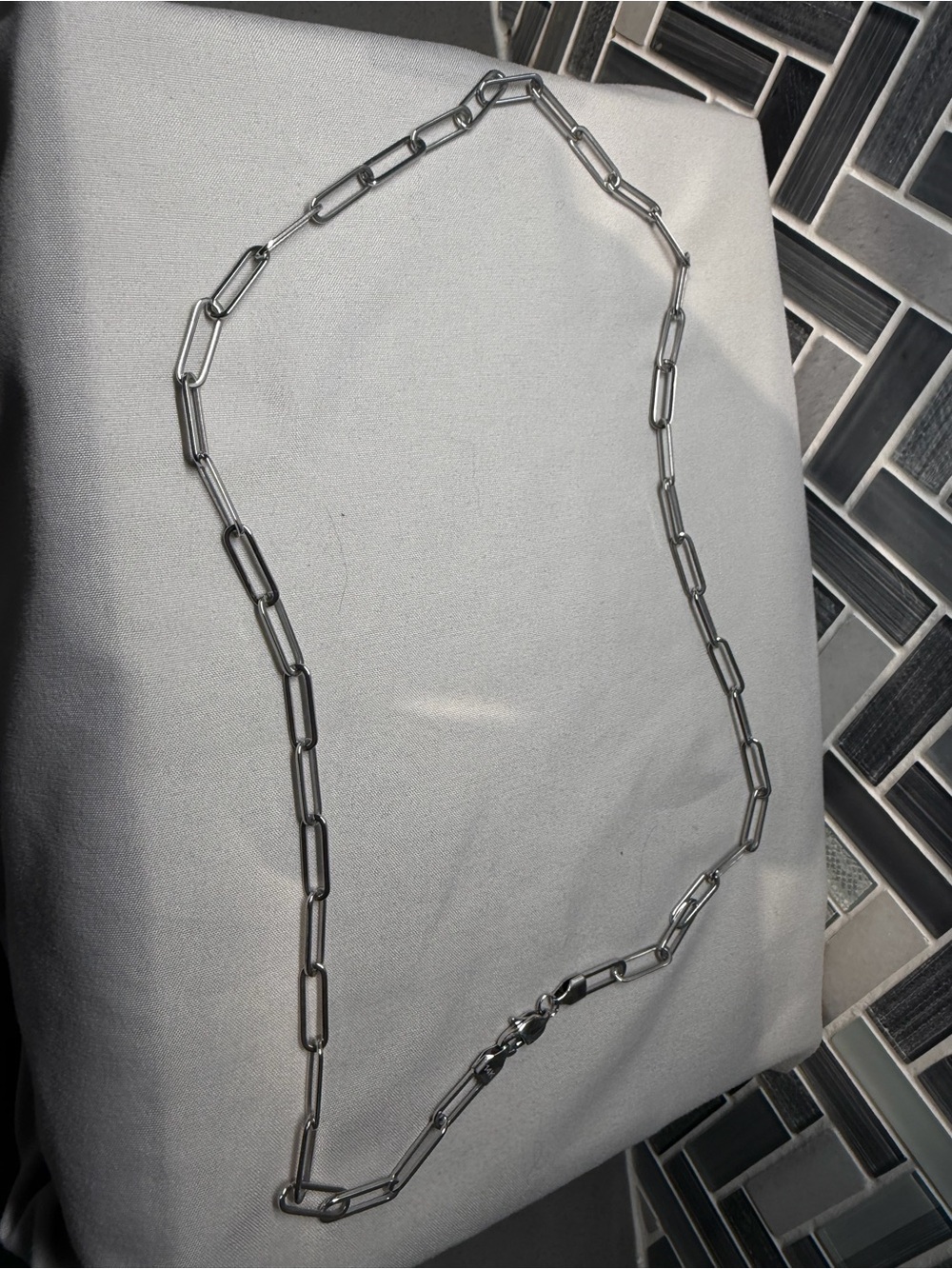14kt White Gold Filled 14”Paperclip Chain Necklace 11.7g 5mm